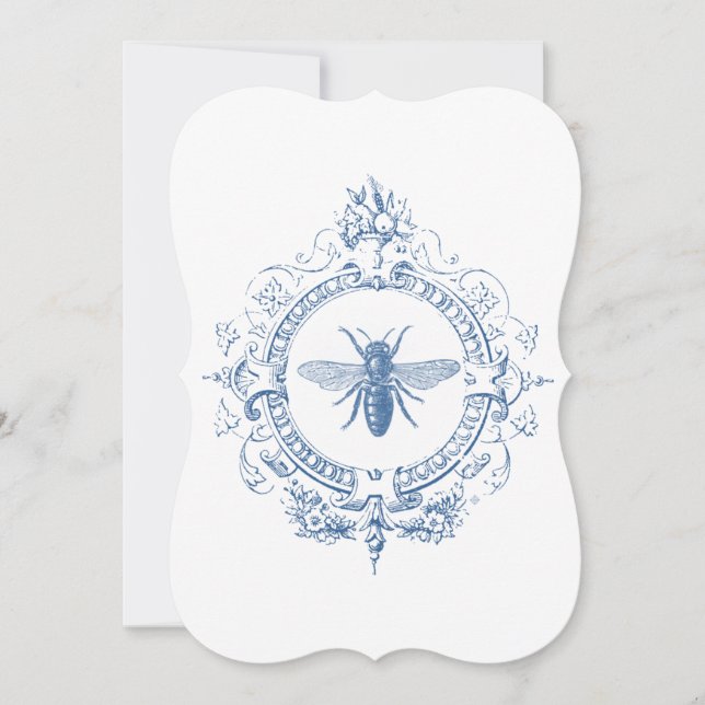 Modern Vintage French farmhouse bee Invitation (Front)