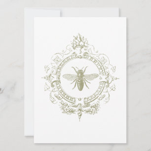 Modern Vintage French farmhouse bee Invitation