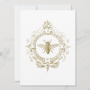 Modern Vintage French farmhouse bee Invitation