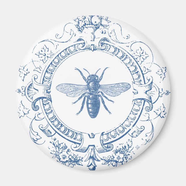 Modern Vintage French farmhouse bee Magnet (Front)
