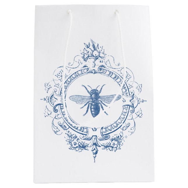 modern vintage french farmhouse bee medium gift bag (Front)