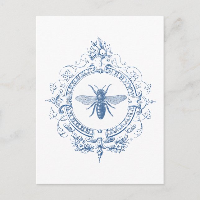 Modern Vintage French farmhouse bee Postcard (Front)