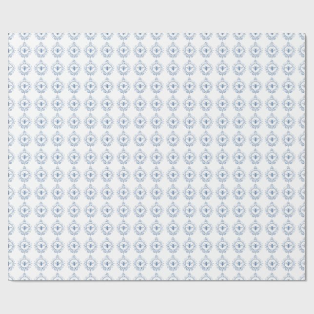 modern vintage french farmhouse bee wrapping paper (Flat)