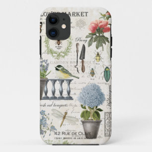Modern Vintage french farmhouse flower garden iPhone 11 Case