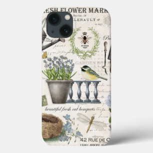 Modern Vintage french farmhouse flower garden iPhone 13 Case