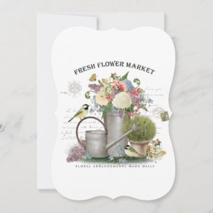 Modern Vintage french farmhouse flower garden Invitation