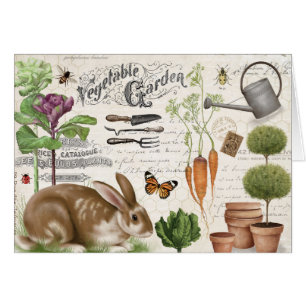 Modern Vintage French Farmhouse Garden Rabbit