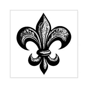 Modern Vintage French Fleur de Lis    Rubber Stamp