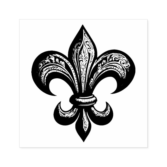 Modern Vintage French Fleur de Lis    Rubber Stamp (Imprint)