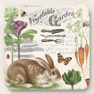 Modern Vintage French Garden Rabbit Coaster