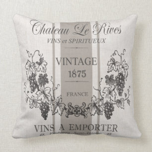 modern vintage french grain sac wine cushion