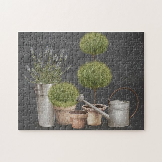 Modern vintage french herb garden puzzle (Horizontal)