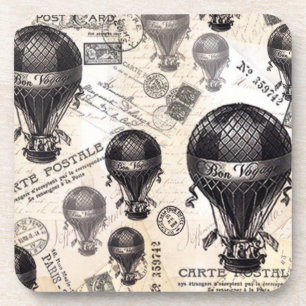 modern vintage French hot air balloons Coaster