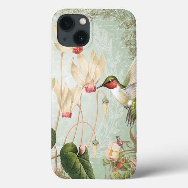 Modern Vintage French Hummingbirds Case-Mate iPhone Case (Back)