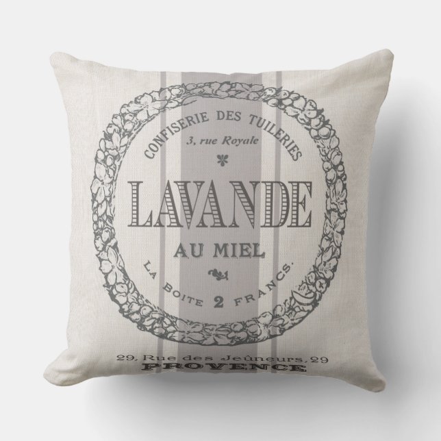 modern vintage French Lavender grain sac Cushion (Front)