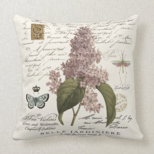 modern vintage French Lilacs Cushion