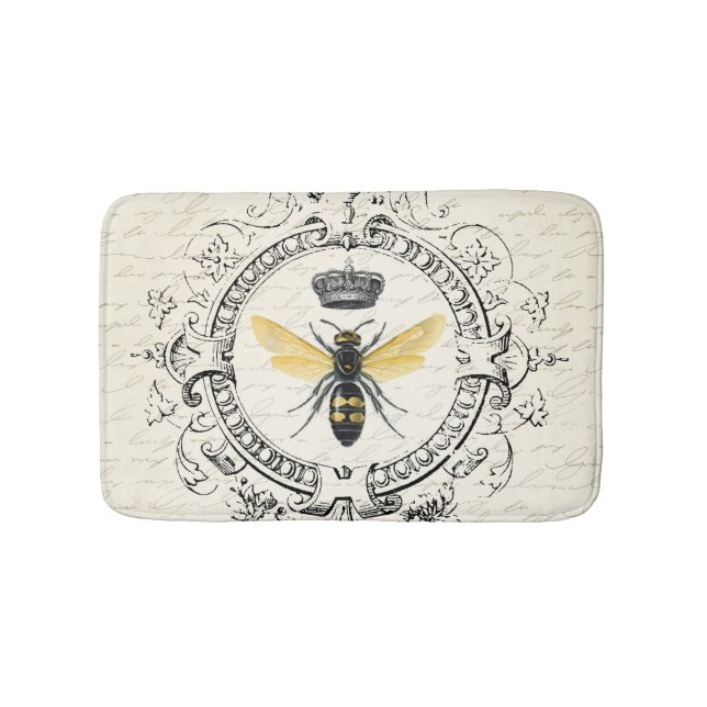 MODERN VINTAGE french queen bee Bath Mat (Front)