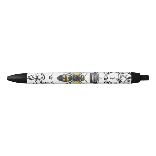 MODERN VINTAGE french queen bee Black Ink Pen (Front)