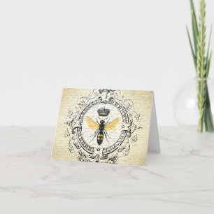 modern vintage french queen bee card