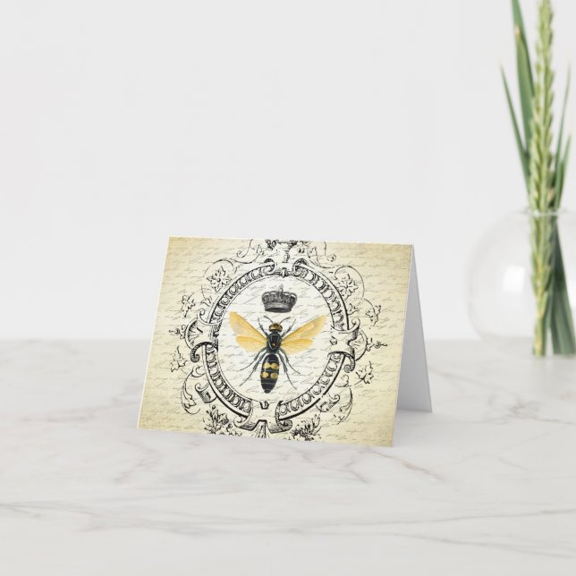 Modern vintage french queen bee card (Front)