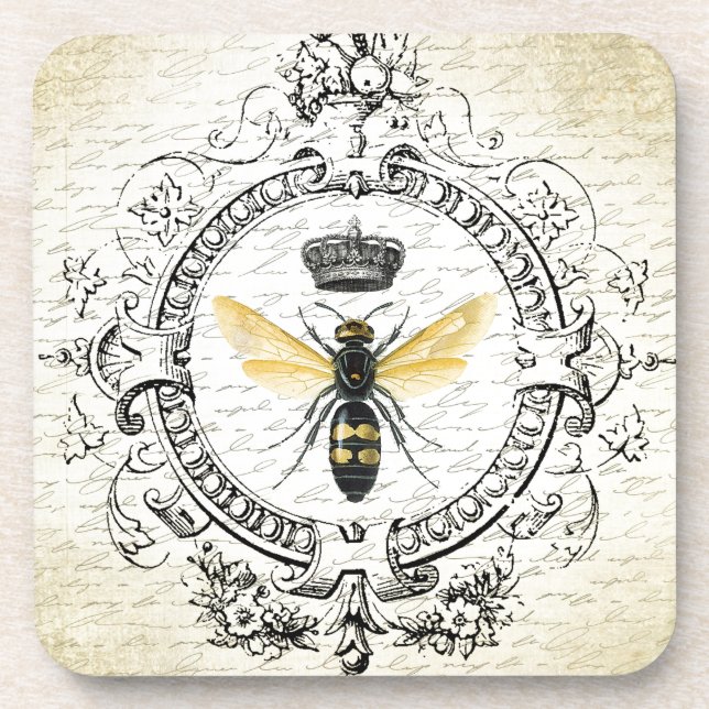 MODERN VINTAGE french queen bee Coaster (Front)