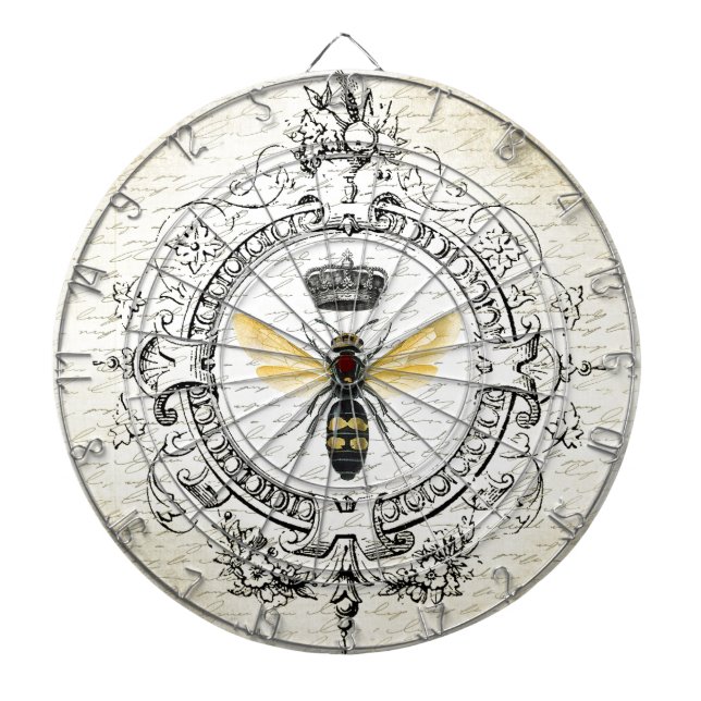 MODERN VINTAGE french queen bee Dartboard (Front)