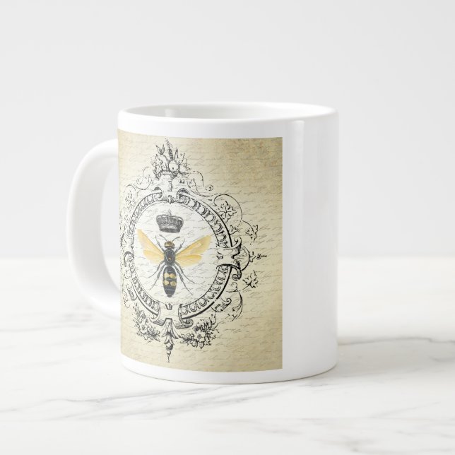 modern vintage french queen bee large coffee mug (Front Left)