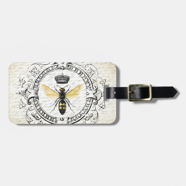 MODERN VINTAGE french queen bee Luggage Tag (Front Horizontal)