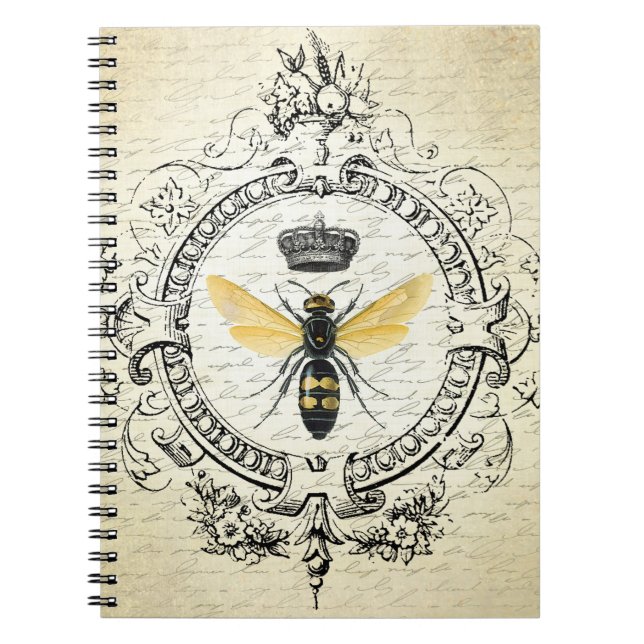 modern vintage french queen bee notebook (Front)