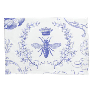 modern vintage french queen bee pillowcase