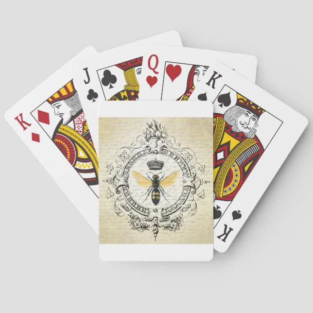 MODERN VINTAGE french queen bee Playing Cards (Back)
