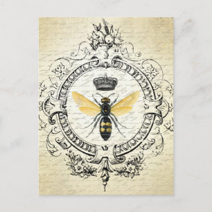 Modern vintage French queen bee Postcard