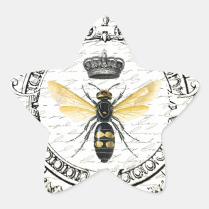 MODERN VINTAGE french queen bee Star Sticker