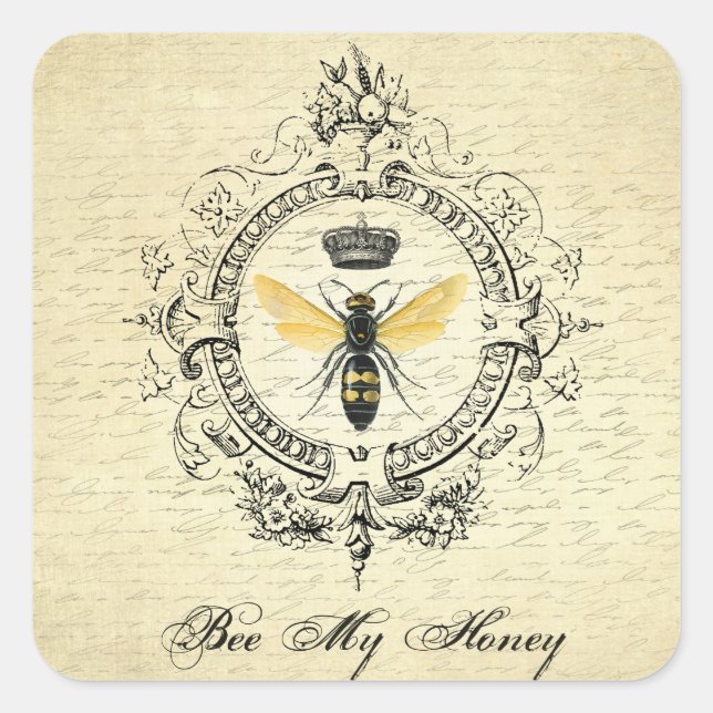 Modern Vintage French Queen Bee sticker (Front)