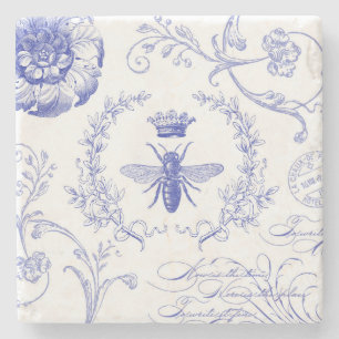 modern vintage french queen bee stone coaster