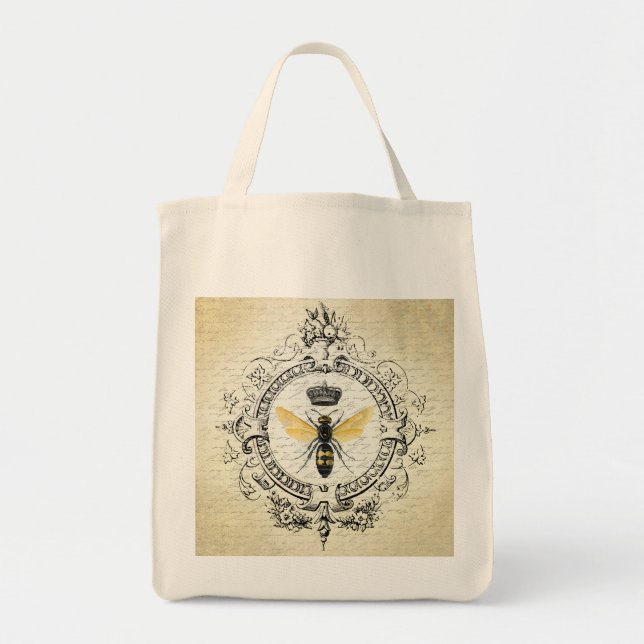 modern vintage french queen bee tote bag (Front)