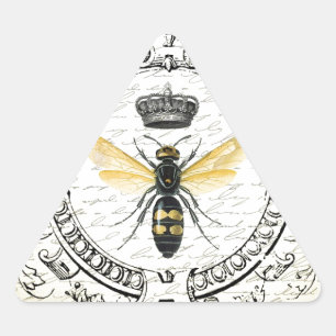 MODERN VINTAGE french queen bee Triangle Sticker