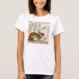 modern vintage french rabbit in the garden T-Shirt