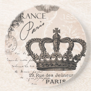 modern vintage french shabby chic crown coaster