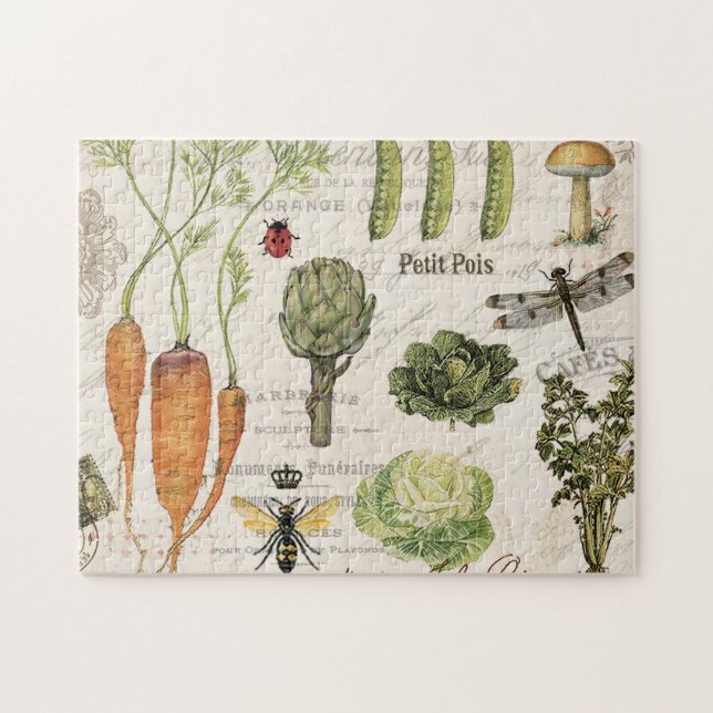 modern vintage french vegetable garden jigsaw puzzle (Horizontal)