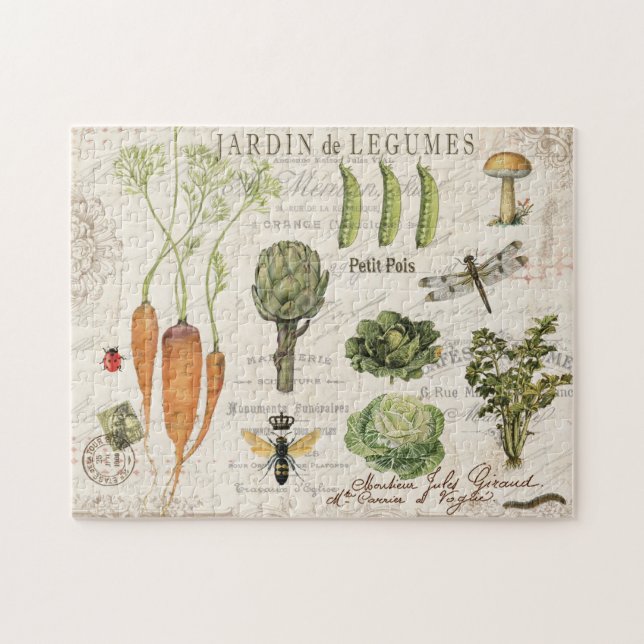 Modern Vintage French vegetable garden puzzle (Horizontal)