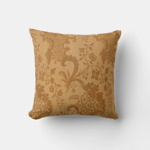 Modern Vintage Gold Damask Pattern Cushion
