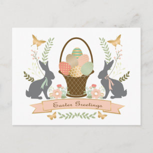 Modern Vintage Graphic Easter collage Holiday Postcard