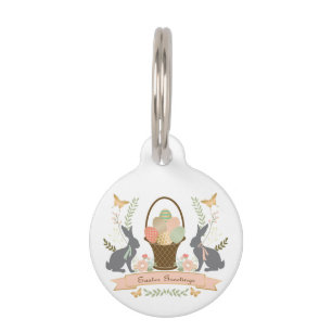 Modern Vintage Graphic Easter collage Pet Tag