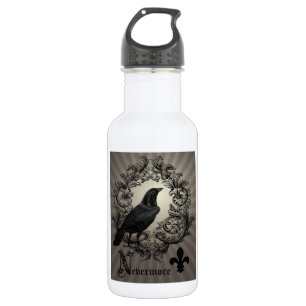 modern vintage halloween crow 532 ml water bottle