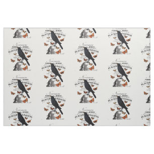modern vintage halloween crow and skull fabric