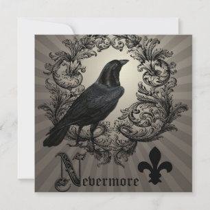 modern vintage halloween crow card