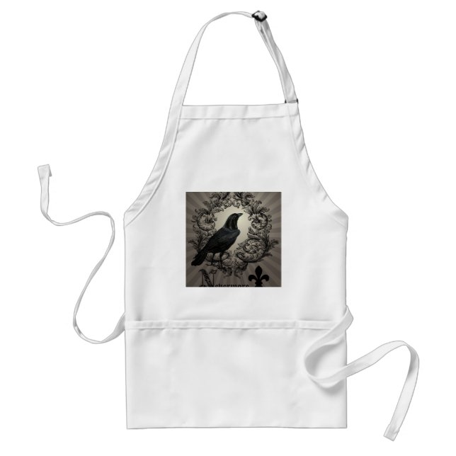 modern vintage halloween crow standard apron (Front)