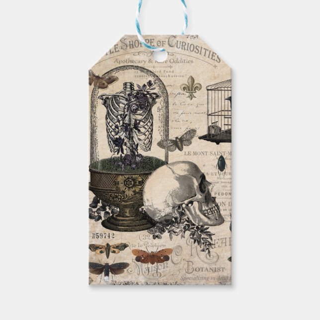 Modern Vintage Halloween Garden Gift Tags (Front)