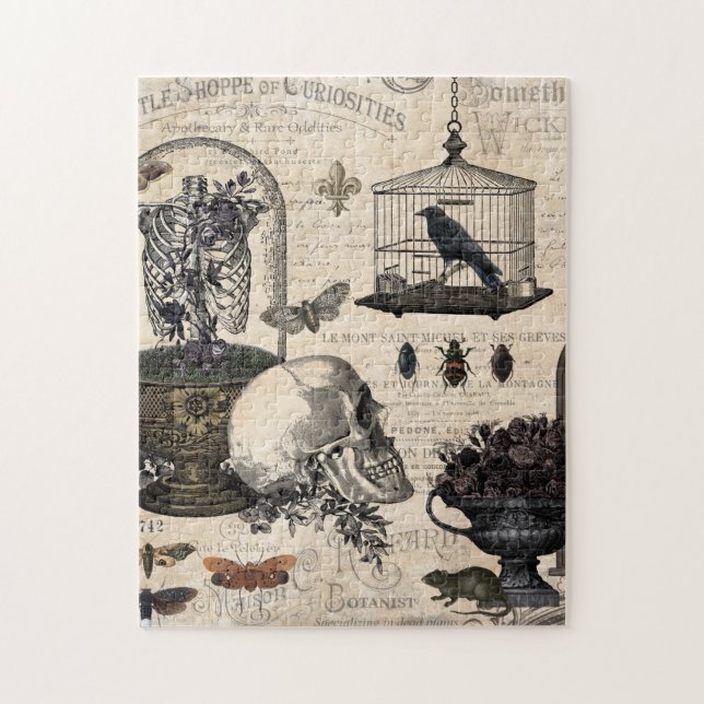 Modern Vintage Halloween Garden Jigsaw Puzzle (Vertical)